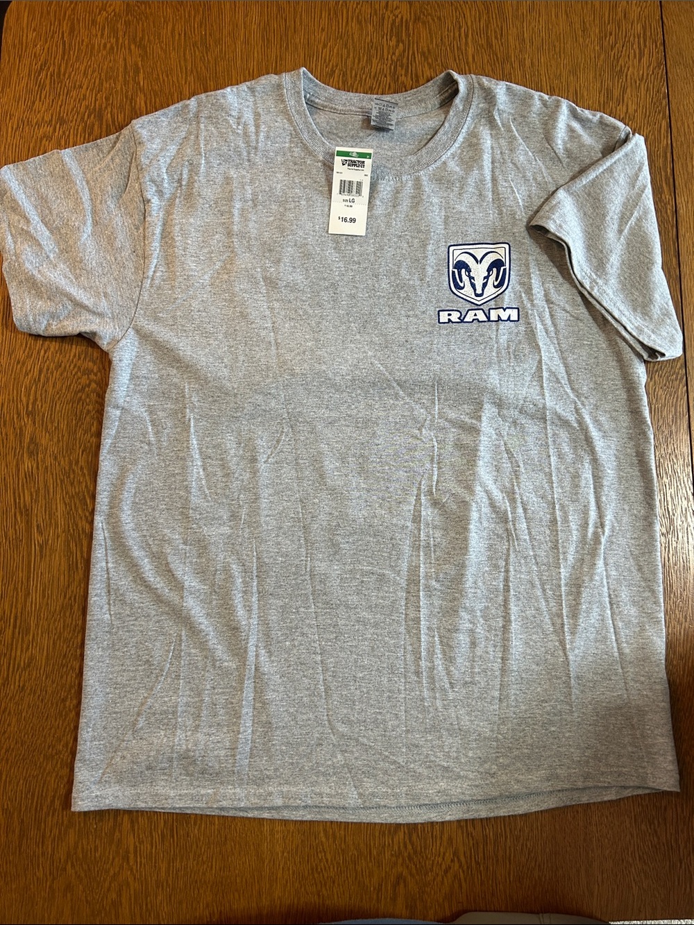 Gildan Gray Heavy Cotton Short Sleeve Tee with Logo Patch
